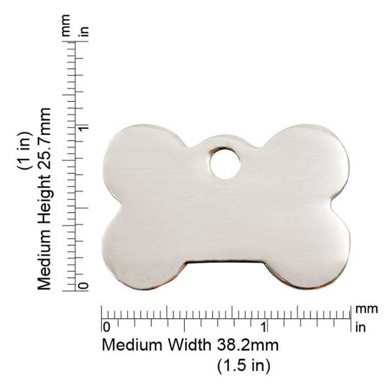 Abmessungen de la médaille Red Dingo acier inoxydable 2BN - Medium