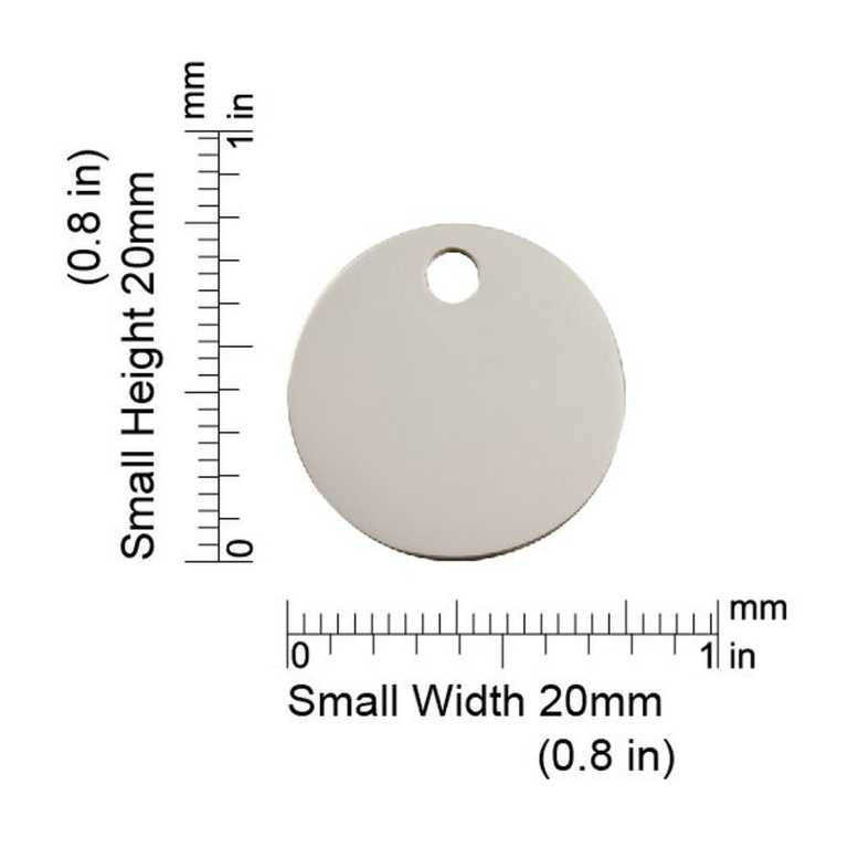 Abmessungen de la médaille Red Dingo acier inoxydable 2CL - Small