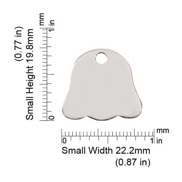 Abmessungen de la médaille Red Dingo acier inoxydable 2DF - Small