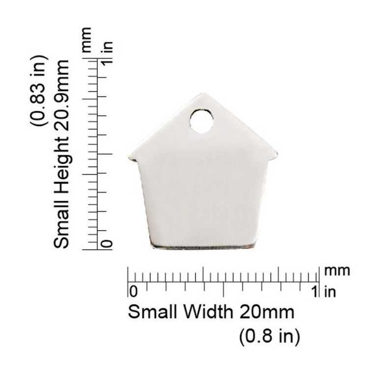 Abmessungen de la médaille Red Dingo acier inoxydable 2DH - Small