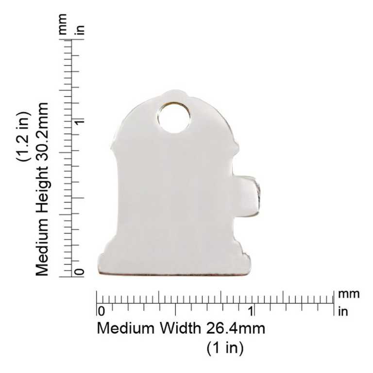 Abmessungen de la médaille Red Dingo acier inoxydable 2FH - Medium