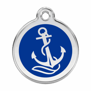 Hundemarke Anker Dunkelblau Emaille Edelstahl Größe L