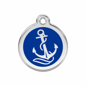 Hundemarke Anker Dunkelblau Emaille Edelstahl Größe M