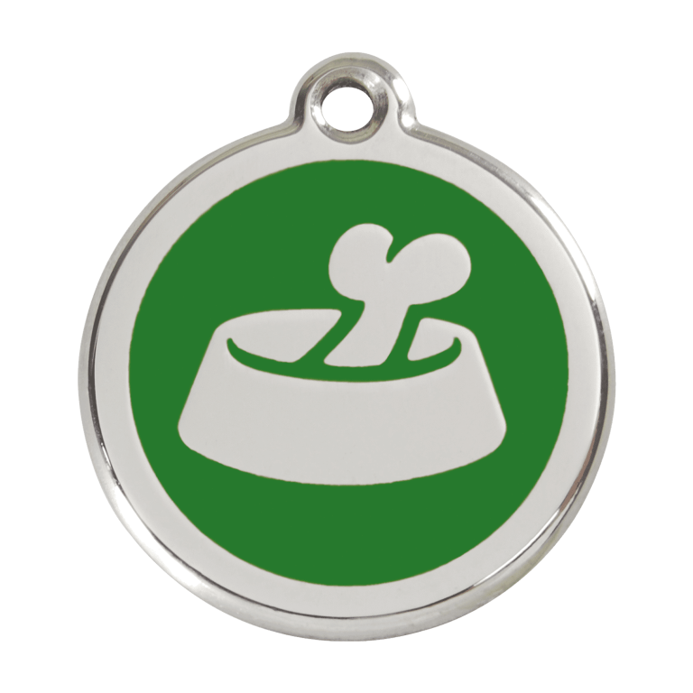 Vue avant - Médaille personnalisée pour chien Red Dingo Os Vert L - Gravure incluse