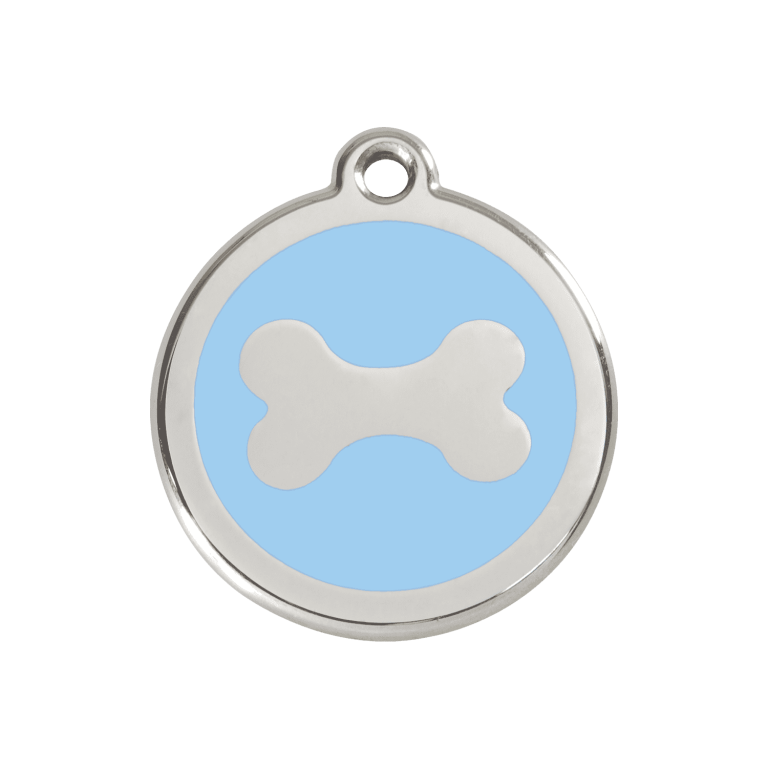 Vue avant - Médaille personnalisée pour chien Red Dingo Os Bleu Clair M 30.00mm - 01-BN-LB-ME