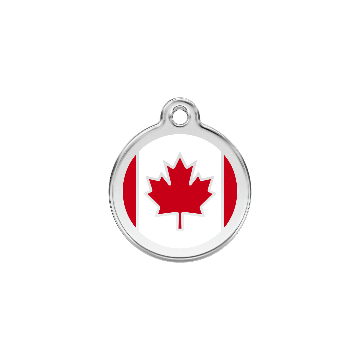 Vue avant - Médaille personnalisée pour chien/chat Red Dingo Émail & Acier Inoxydable Drapeau Canadien - Größe S