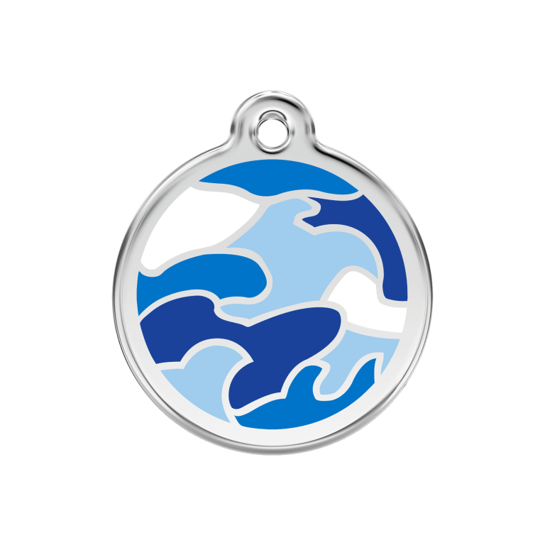 Vue avant - Médaille personnalisable pour chien Red Dingo Camouflage Bleu foncé - Größe M