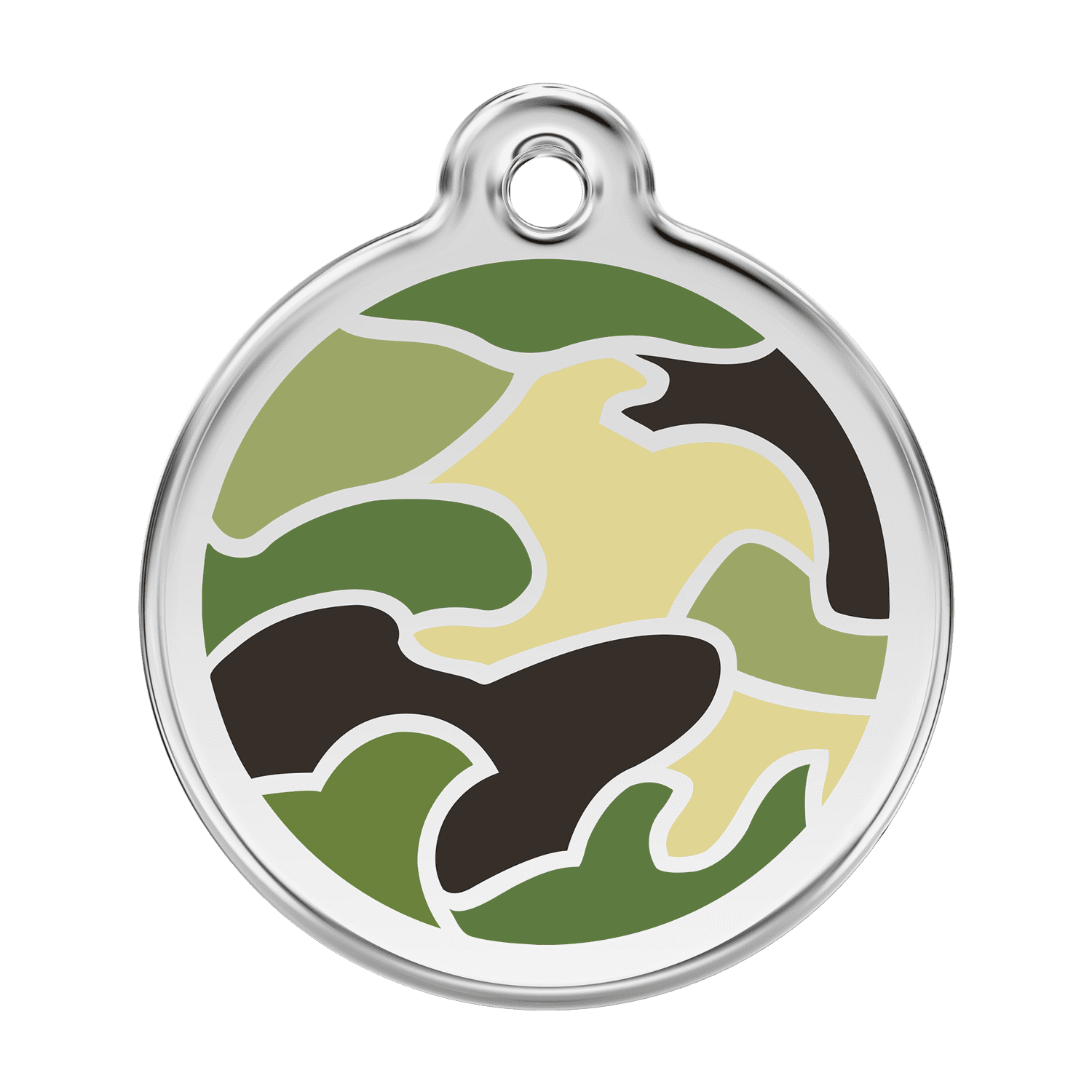 Vue avant - Médaille personnalisée pour chien Red Dingo Camouflage Vert - Größe L - 01-CG-GR-LG