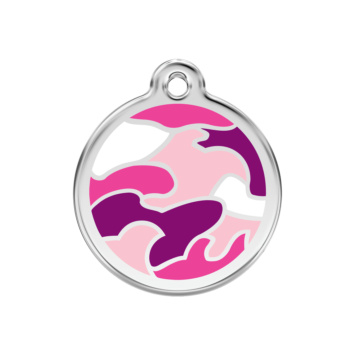 Vue avant - Médaille personnalisée pour chien Red Dingo Camouflage Rose - Größe M