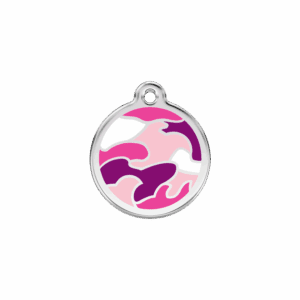 Katzenmarke Camouflage Rosa S aus Emaille und Edelstahl