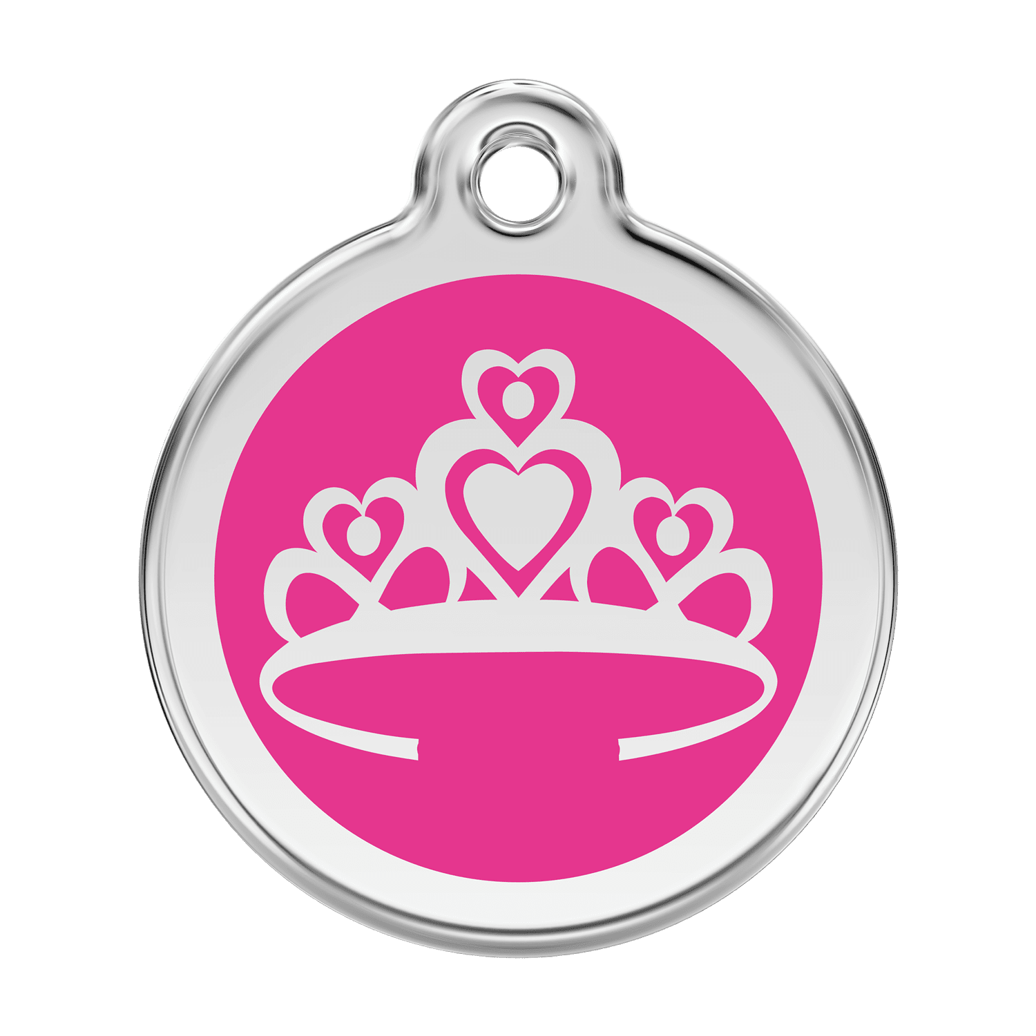 Vue avant - Médaille personnalisée pour chien Red Dingo Couronne Rose vif - Größe L