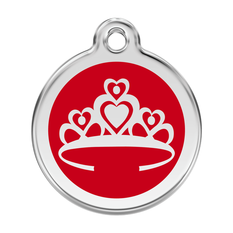 Vue avant - Médaille personnalisée pour chien Red Dingo Couronne Rouge Größe L