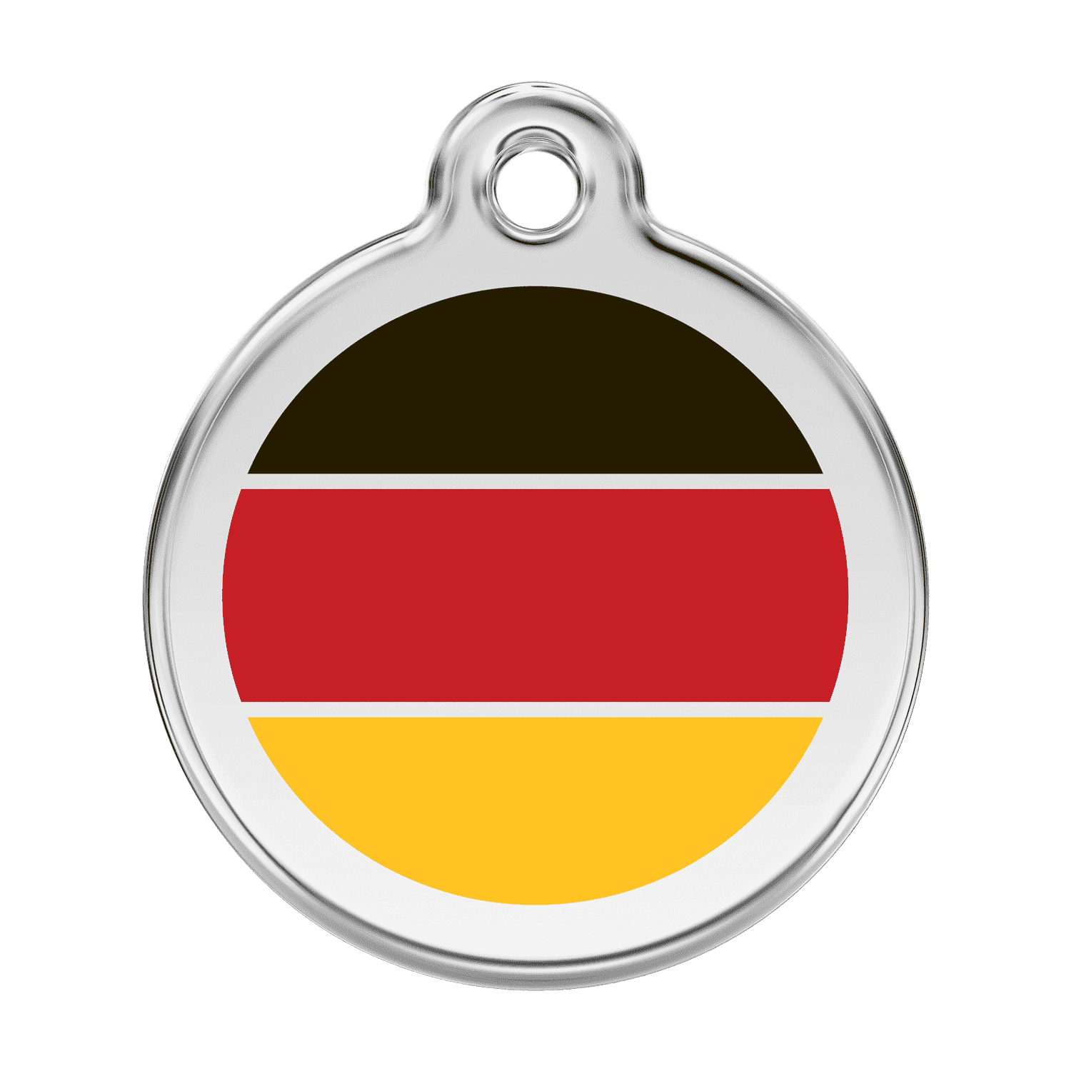 Vue avant - Médaille personnalisée pour chien Red Dingo Drapeau allemand - Größe L - 01-DE-RE-LG