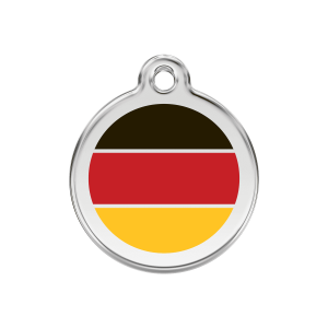 Hundemarke Deutsches Flaggenmotiv Größe M – Emaille & Edelstahl