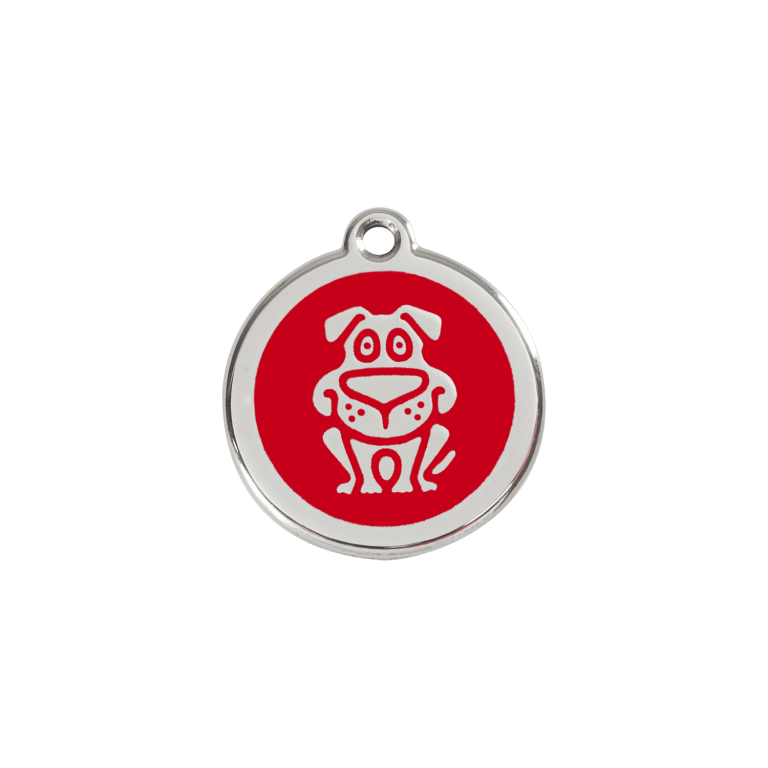 Vue avant - Médaille personnalisée pour chien/chat Red Dingo Émail/Acier inoxydable - Motif chien - Rouge - Größe S