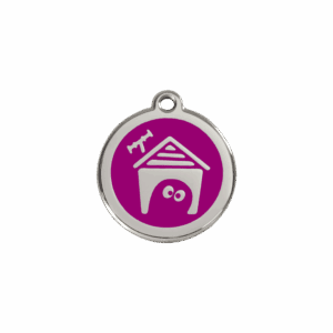 Katzenmarke Hundehütte Emaille Edelstahl Klein Violett
