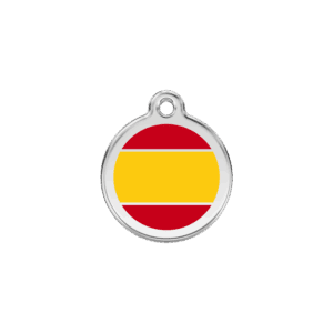 Katzenmarke Spanische Flagge Gelb S aus Emaille und Edelstahl
