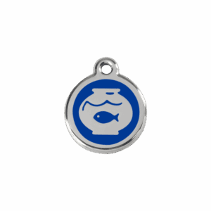 Katzenmarke Fischglas Dunkelblau S – Emaille & Edelstahl