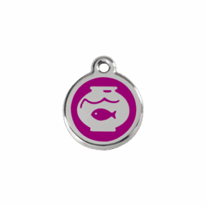 Katzenmarke Fischglas in Violett, Klein