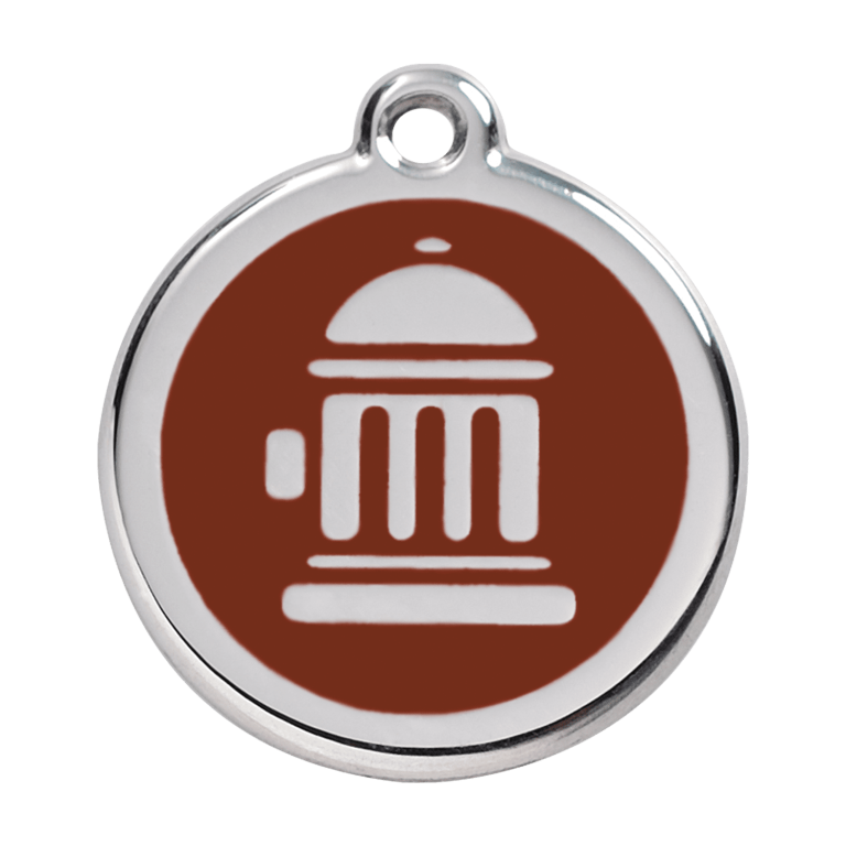 Vue avant - Médaille personnalisée pour chien Red Dingo Bouche d'incendie brun - Größe L