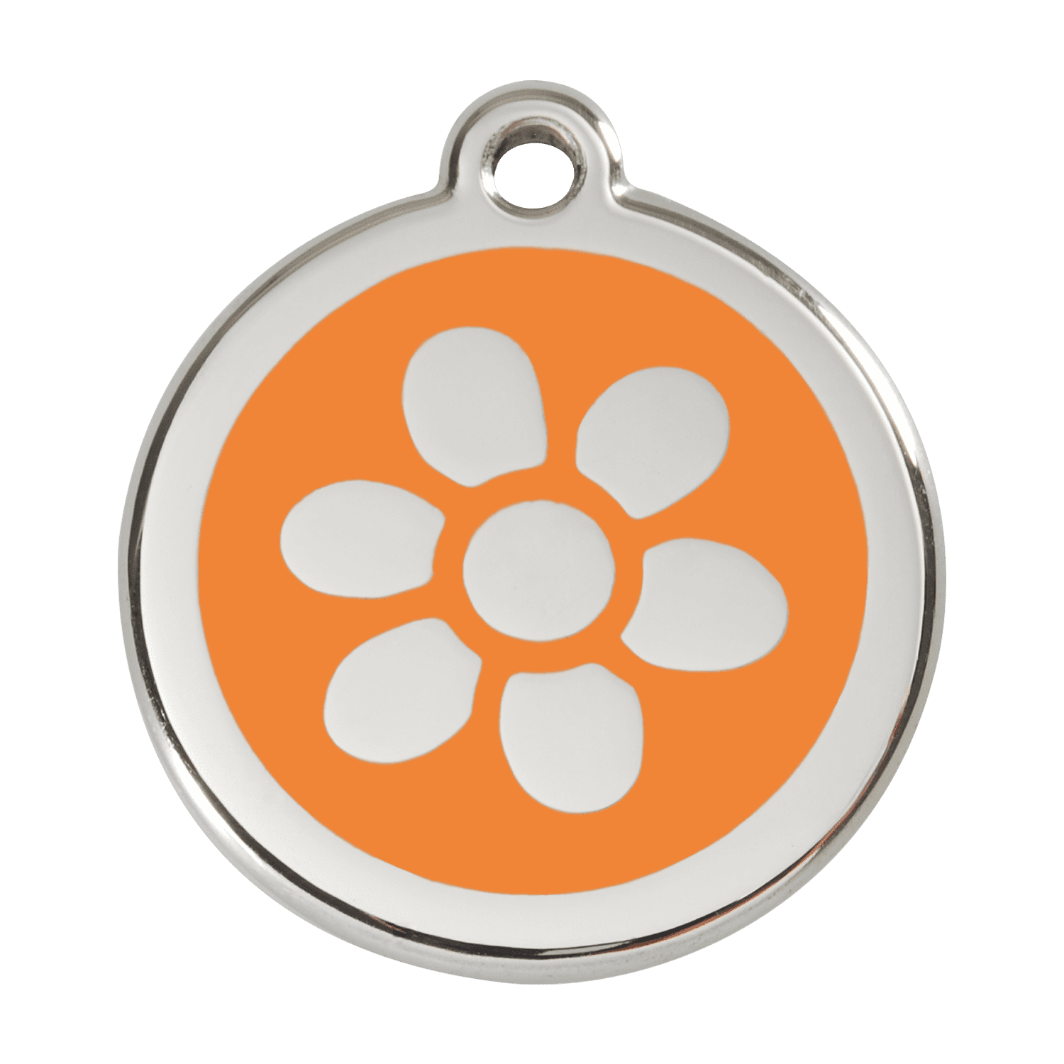 Vue avant - Médaille personnalisée pour chien Red Dingo Émail et acier inoxydable Orange - Größe L