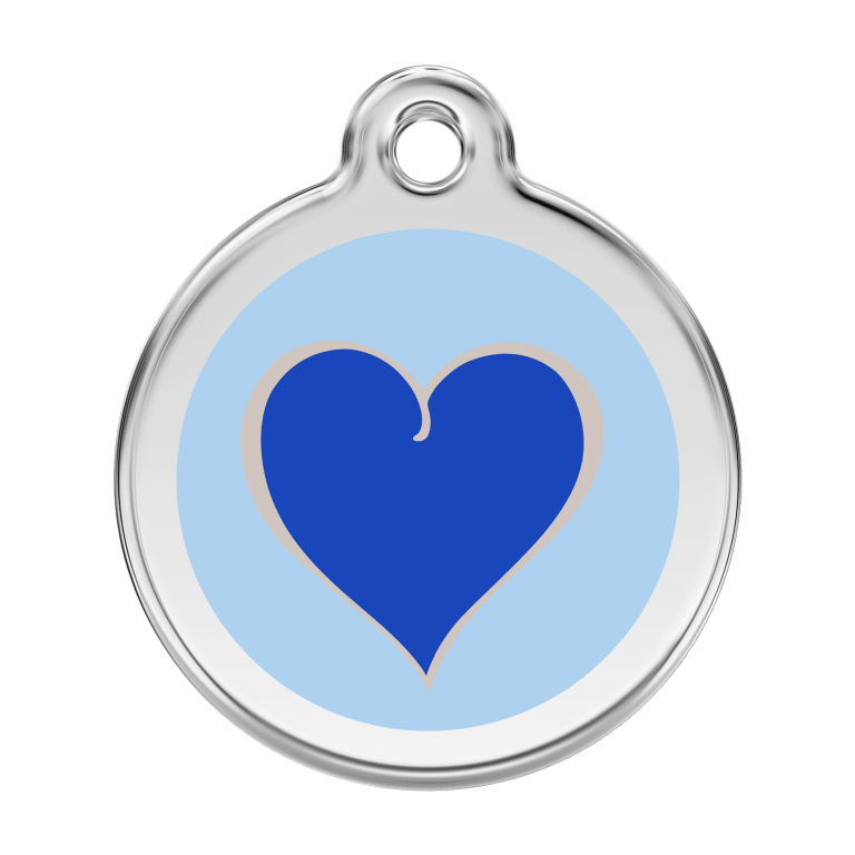 Vue avant - Médaille personnalisée pour chien Red Dingo - Coeur Marine - Größe L