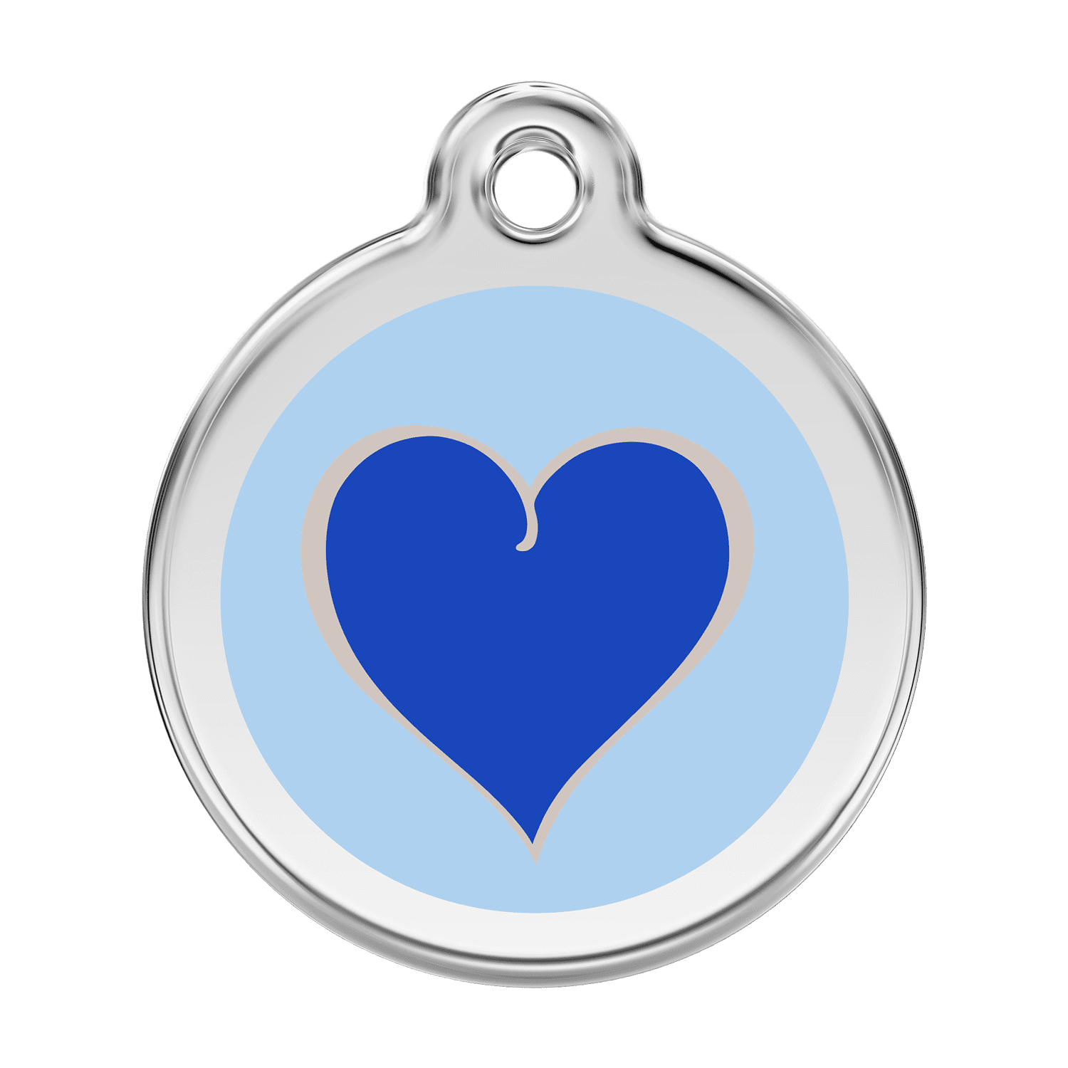 Vue avant - Médaille personnalisée pour chien Red Dingo - Coeur Marine - Größe L