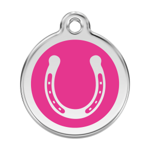 Hundemarke Hufeisen Emaille Rosa Größe L