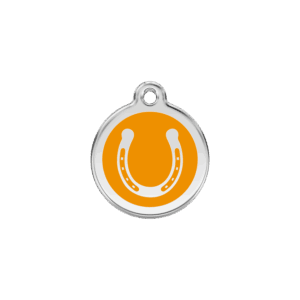 Katzenmarke Hufeisen Orange Emaille Edelstahl Klein