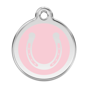 Hundemarke Hufeisen Emaille Rosa Größe L