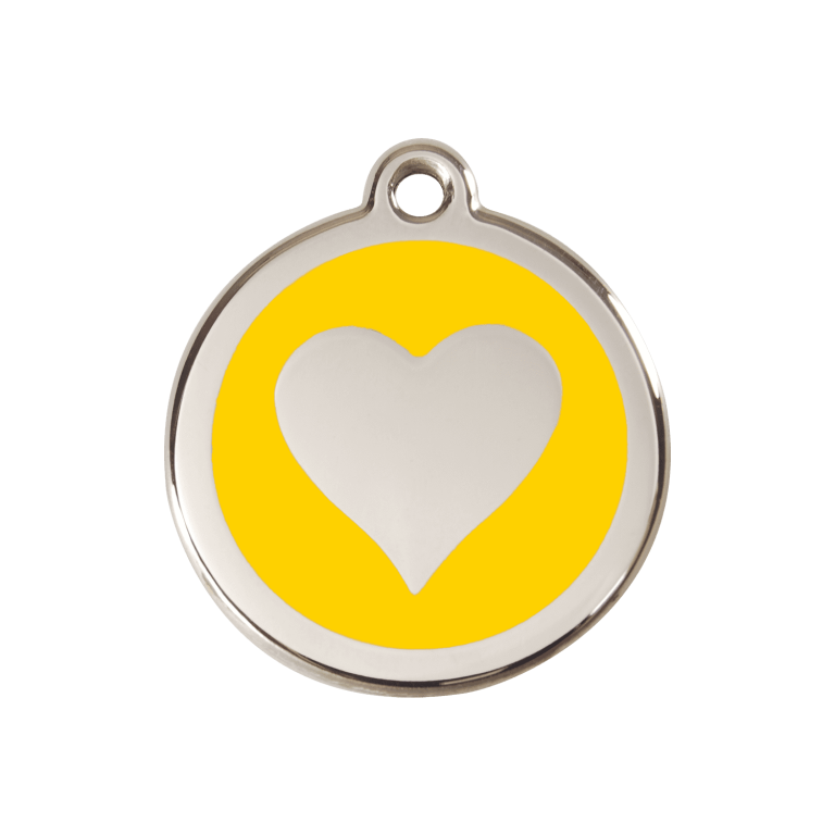 Vue avant - Médaille personnalisée pour chien Red Dingo Émail/Acier Jaune M 30.00mm