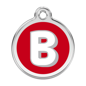 Hundemarke Buchstabe B in Rot, Größe L