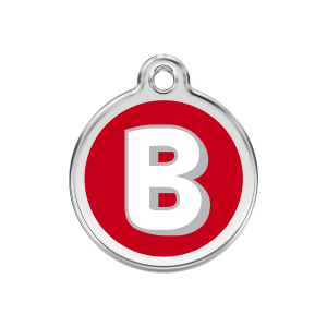 Hundemarke Buchstabe B in Rot, Größe M