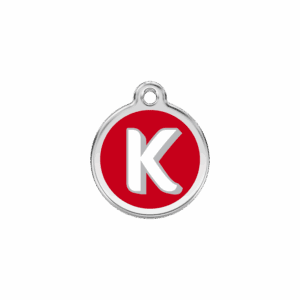 Katzenmarke Buchstabe K Rot S aus Emaille und Edelstahl