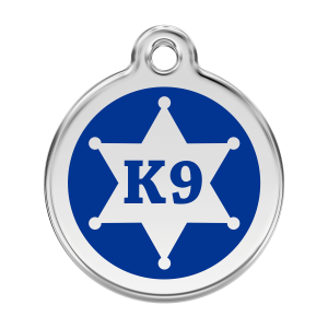 Hundemarke K9 Sheriff Dunkelblau L aus Emaille & Edelstahl