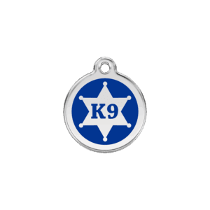 Katzenmarke K9 Sheriff Dunkelblau S aus Emaille und Edelstahl