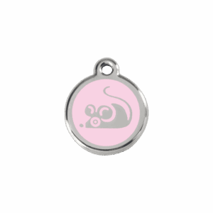 Katzenmarke Maus in Rosa Emaille, Größe S