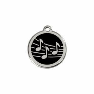 Katzenmarke Musik S schwarz aus Emaille und Edelstahl