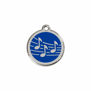 Katzenmarke Musik S Dunkelblau aus Emaille und Edelstahl
