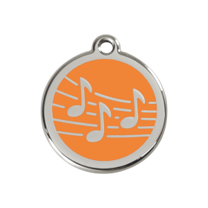 Hundemarke Musik Emaille Orange Größe M