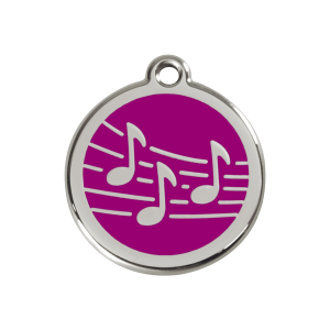 Hundemarke Musik Emaille Violett Größe M