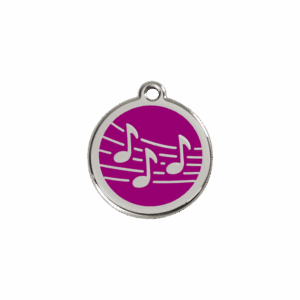 Katzenmarke Musik S aus Emaille und Edelstahl in Violett