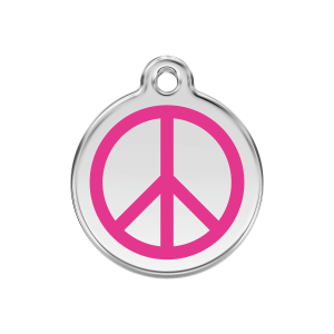 Hundemarke Paix in leuchtendem Pink Größe M