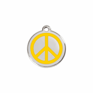 Katzenmarke Peace Gelb S aus Emaille und Edelstahl