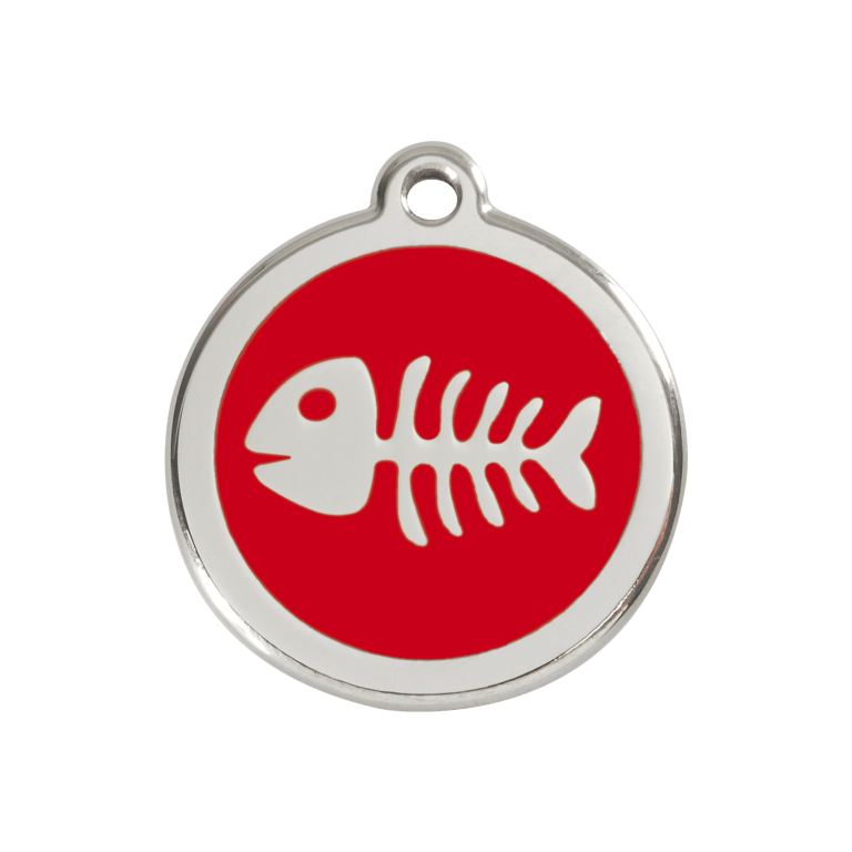Vue avant - Médaille personnalisée Red Dingo Squelette de poisson Rouge Größe M