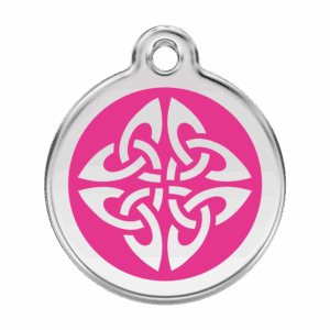 Hundemarke groß mit leuchtend rosa Tribal-Pfeilen