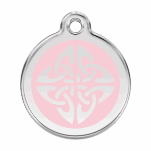 Hundemarke Tribal-Pfeile groß aus Emaille und Edelstahl in Rosa