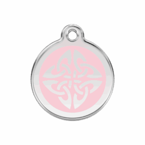 Hundemarke mittel mit Tribal-Pfeilen in Rosa aus Emaille und Edelstahl