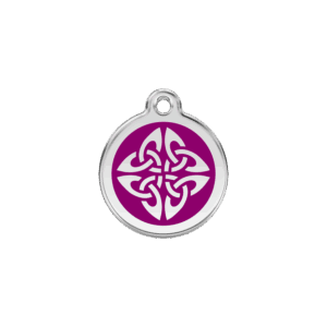 Katzenmarke S Tribal Pfeile in Violett mit Emaille und Edelstahl