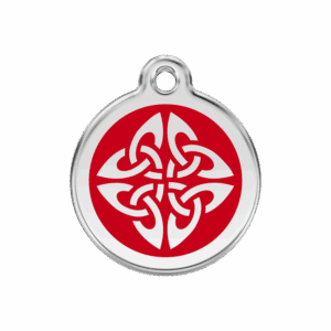 Hundemarke Tribal-Pfeile Rot M aus Emaille und Edelstahl